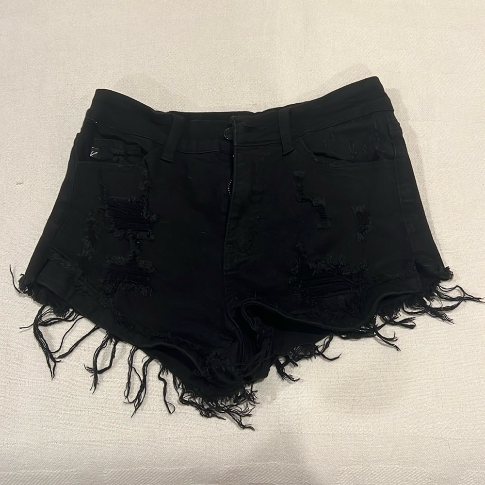NWOT Black ripped jeans shorts